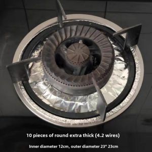 Gas Stove Anti-Oil Mat Aluminum Foil Tinfoil High Temperature Resistant round and Square Extra Thick Kitchen Stove Mat Gas Stove Protective Pad