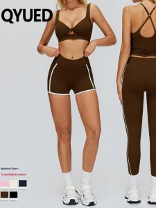QYUED | Bare-skin Feel Hollow-out Yoga Set 2PCS