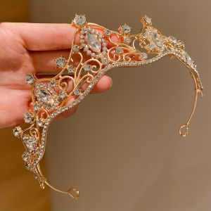 1Pcs Little Girl Gold Crown Girl Rhinestone Crown Hair Accessories