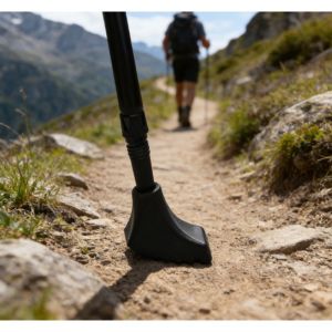 X2 Rubber Hiking Trekking Pole Head Cover Replacement Tips Anti-Skid Stick Tip Protector Climbing Alpenstock Pole Walking Sticks