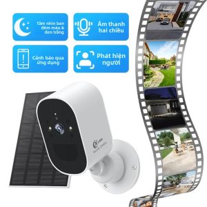 Camera An Ninh Chạy Bằng Năng Lượng Mặt Trời XVIM WIFI Ngoài Trời Với Tầm Nhìn Ban Đêm Màu Sắc Âm Thanh Hai Chiều Ứng Dụng Đẩy Báo Động Phát Hiện Con Người IP65 Chống Nước