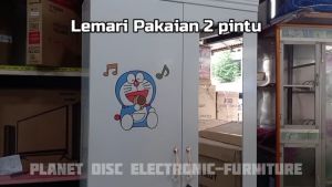 Lemari Pakaian Plat besi 2pintu 85cm lemari baju lemari besi lemari anti rayap lemari tahan banjir