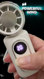 Sg Seller Stocks Handheld Portable Mini Hand Powerful Wind Digital Display Hands-free Clip-on
