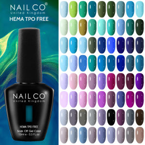 NAILCO Blue Green Color Series Gel Nail Polish 15ml Hema Tpo Free Semi Permanent Varnish Soak Off UV Base Top Matte Coat Gel