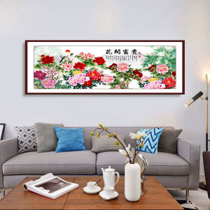 New Chinese Style Wealth And Happiness Peony Flower Waterproof Self Adhesive Living Room Sofa Background Wall Bed Head Painting Core