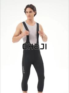 Cheji Mens 3/4 Length Cycling Bib Shorts Quick-Drying Breathable High-Quality Comfortable Fit for Bikers