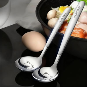 WORTHBUY Thickened Long Handle Soup Spoons 316 Stainless Steel Spoons Hot Pot Spoon Ladle Kitchen Tableware Cooking Utensils 
