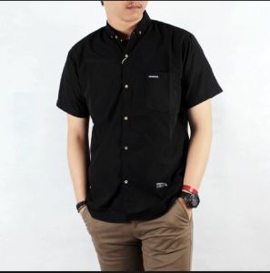 kemeja dewasa lengan pendek poplin