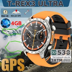 Đồng Hồ Thông Minh T-Rex Ultra Large Memory 4GB Tích Hợp GPS Bản Đồ Google Chống Nước Gọi Thoại Theo Dõi Sức Khỏe Và Trình Phát Video Dành Cho Nam Giới