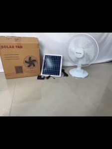 Solar Desk Fan Countertop/Stand 12 Inch 3 Speed  OutDoor Camping Home Rechargeable Lithium Battery 12" {SG Store}