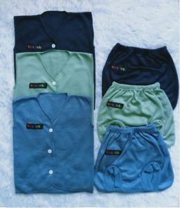 3 set Baju kutung baby Newborn usia 0 -3 bln seris sage denim nevi polos