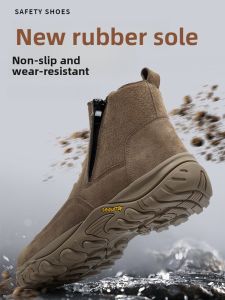 Mens Welding Safety Shoes Lightweight Soft Bottom Anti-impact Steel Toe Breathable Slip-On Protective Footwear Dustproof