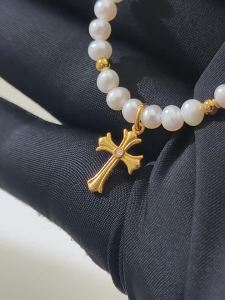 SHISHANGMEIDI | Fashion Luxury Natural Freshwater Pearl Necklace 925 Silver Cross