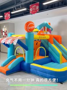 บ้านลมเด็ก ปราสาทเป่าลมสำหรับเด็ก(มีพร้อมบั๊มลม)บ้านลมไอติม 320X343X235 ซม สไลเดอร์เป่าลม บ้านลมเด็ก