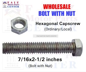10 sets. ORDINARY 7/16x3/4 inch up to 7/16x5 inches (#16 sa yabe/tools)BOLT WITH NUT HEX. CAPSCREW (rough thread)