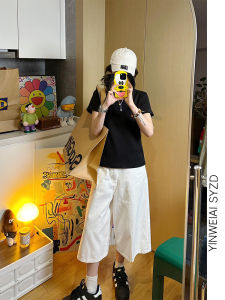 Tall Womens High Waist Straight Leg Seven-Foot Jeans Shorts Summer New Korean Version Loose Casual Drapey Wide Leg Pants