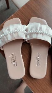 Dép lê  - Dép nữ quai ngang bèo nhún Đính Hạt ngọc thời trang bigsize  Depvashock