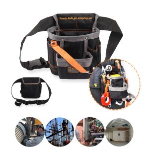 FUDESHE คุณภาพสูง กระเป๋าคาดเอว เข็มขัดปรับได้ กระเป๋าใส่เครื่องมือ กระเป๋าเครื่องมือช่างไฟฟ้า มี 8 กระเป๋า ชุดเครื่องมือผ้า Oxford