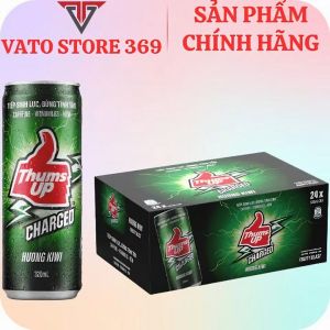 Nước tăng lực có ga THUMS UP vị kiwi lon 320ml