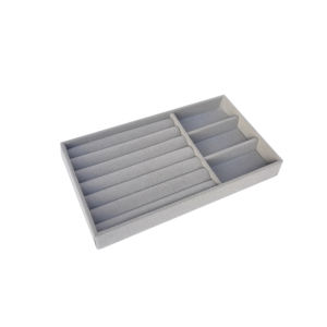 B.F. Stackable Jewelry Drawer Organizer Velvet Trays Showcase Holder Dresser Insert Divider Storage for Necklace Ring Earring