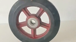 E-WOITD Heavy-duty trolley wheels with steel and rubber suitable for 6/8/10/12 inch handcarts featuring double ball bearings and cast iron rims