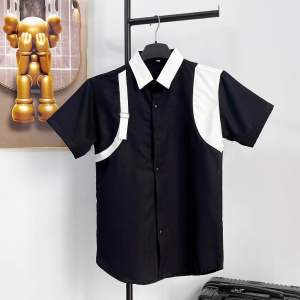 [SMh.6] Áo Sơ Mi Nam ngắn Tay Vải kate lụa co dãn nhẹ độ dày vừa phải Vạt dây bên vai