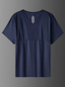 Ice Silk Short Sleeve T-Shirt Mens Summer Thin round Neck Breathable Quick Dry Running Fitness Half Sleeve Sports Top