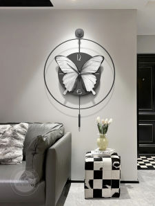 Modern Simple Decorative Clock High-End Sense Living Room Restaurant Decoration Hanging Clock Luxury Entrance Butterfly Personality Clock