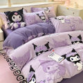 Dansunreve Quilt Cover Washed Cotton Duvet Cover Sanrio Kuromi Cinnamoroll Pochacco Kitty Comforter Cover with Zipper. 