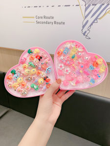 น่ารักการ์ตูนเด็กแหวนพลาสติกสําหรับสาวเจ้าหญิงสไตล์ของขวัญกล่องเครื่องประดับตกแต่ง Ah Goose ยี่ห้อ