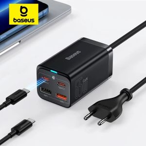 BASEUS | Baseus 65W GaN Charger Desktop Fast Charger 4 in 1 Laptop Phone Charger Adapter For iPhone 15 14 13 Pro Max Xiaomi Samsung