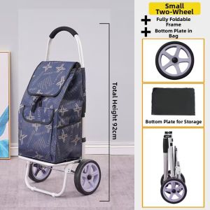 CHUANGFENG | Aluminum Alloy Folding Shopping Cart Lightweight Elderly Hand Pulling Vegetable Buying Climbing Stairs Grocery Cart Push Cart