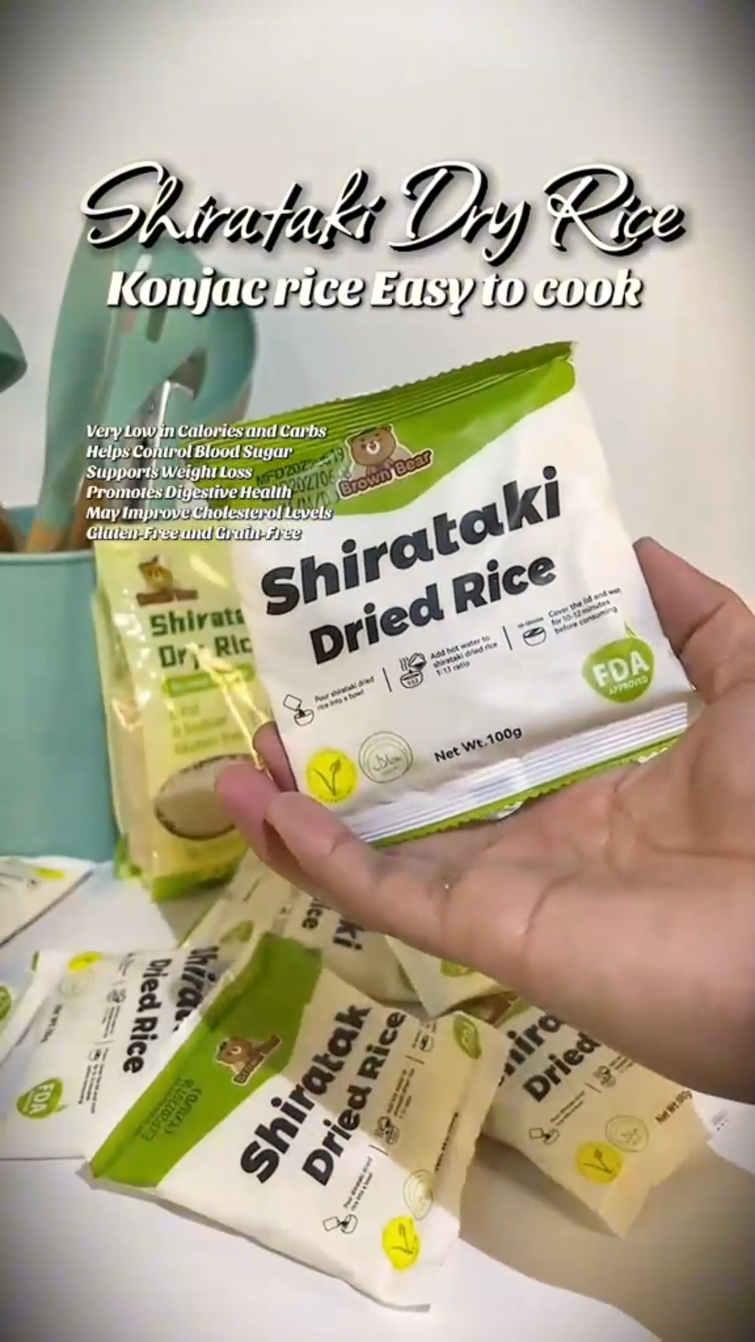Shirataki Rice Organic Shirataki Dried Rice Shiritake Rice Keto Low Carb Individually Packaged 100g
