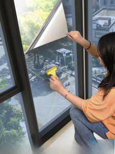UV Protection Glass Film Window Sticker Sunscreen Light Blocking One Way Vision Home Window Privacy Peephole Blocking Film