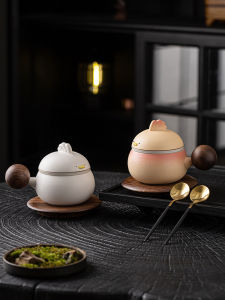 Creative Ceramic Tea Water Separation Cup Mens Womens Coffee Cup Engraved Name Gift Simple Style High Temperature Burned