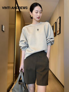 Grayish Brown Crewneck Long Sleeve Casual Fashion Sweatshirt Autumn