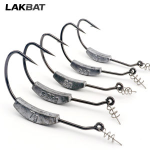 5PCS Barbed Jig Crank Head Hook 2g 2.5g 3g 5.25g 7g With Spring Lock Pin Soft Lure Worm Fishhook Texas Rigs Fishing Tackle