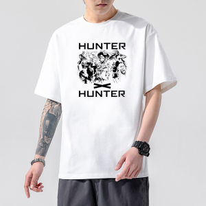 Full-Time Hunter Mens T-Shirt Short Sleeve Cartoon Anime Collaboration Youth Fashion Cotton Sweatshirt Summer Casual Wear