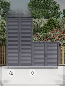 Outdoor Aluminum Alloy Storage Cabinet Waterproof Fireproof Anti-Rust House Courtyard Sundries Cabinet Garden Terrace Tool Locker