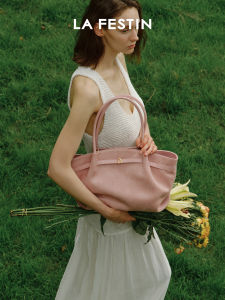 La Festin | Pink Suede Tote Bag