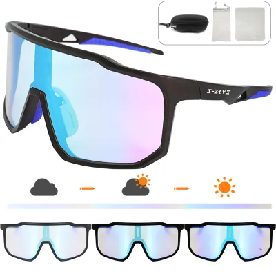 Photochromic Cycling Sunglasses UV400 Mens Women Pickleball Glasses Riding MTB Bike Baseball Safety Goggles Protective Eyewear