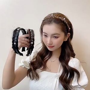 Quality wig with twist braid non-slip band Teeth Press Hair accessories Womens headwear Age reduction and fluff