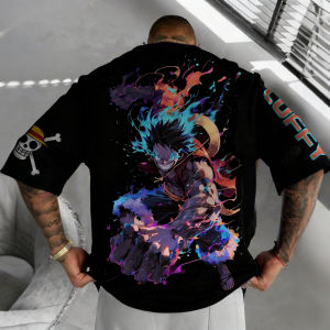 Bandai | Bandai One Piece Luffy and Zoro Printed Short-sleeved 2026 Summer Mens and Womens Loose Breathable and Sporty Fashion T-shirt