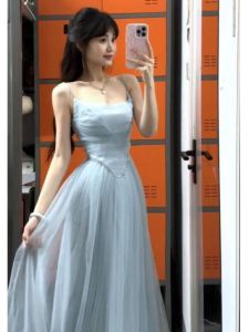 CHANGTONG | French Elegant Heavy Work Lace Fairy Skirt Halter Neck Long Dress Beach Vacation Style Sleeveless A-Line Pure Color Gown