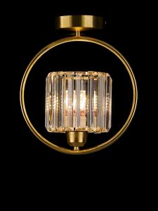 【Free Bulb】Led Tricolor Crystal Ceiling Light Chandelier Modern Round Decorative Ceiling Lamp For Bedroom Balcony Corridor