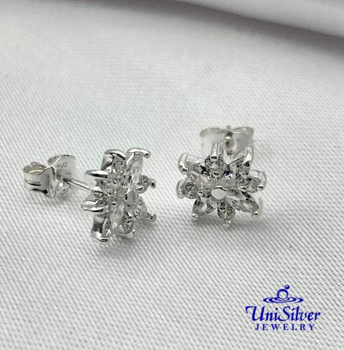 Unisilver Unique Sterling Silver Stud Earrings 925 Sterling Silver - Main Image