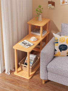 โต๊ะรองโซฟาไม้เนื้อน้ำมันสีน้ำตาล เรียบง่าย ทันสมัย ไม่มีช่องเก็บของ ไม่มีล้อ ติดตั้งง่าย ขนาดเล็ก สไตล์ลำลอง