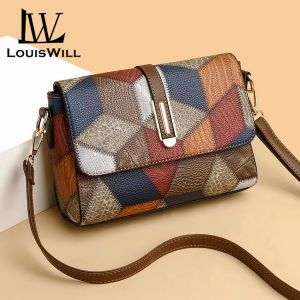 LouisWill Womens Bag Shoulder Bag Cross-body Messenger Bohemian Style Splicing Contrast Buckle Design Large Capacity Small Square Bag Retro Printing Adjustable Shoulder Straps Zipper Inner Pocket
