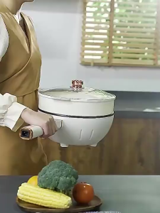 <𝙇𝒂𝙯𝑺𝙜𝑴𝙖𝒍𝙡> Electric Frying Pan 4L Big Capacity Smart Multifunctional Gear Adjustable Non-Stick frying pan With Steamer Cooking Pot
