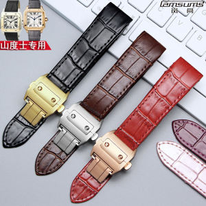 สายนาฬิกาคาร์เทียซานโด้ใช้แทนสายนาฬิกาหนังวัวหนังแท้สำหรับผู้ชายและผู้หญิงอุปกรณ์เสริมนาฬิกา Santos100ซานโตส